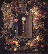 Jan Davidsz. de Heem, Chalice and the host,surounded by garlands of fruit
